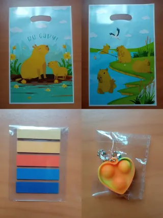 Set papelería Kawaii Capybara y beauty infantil