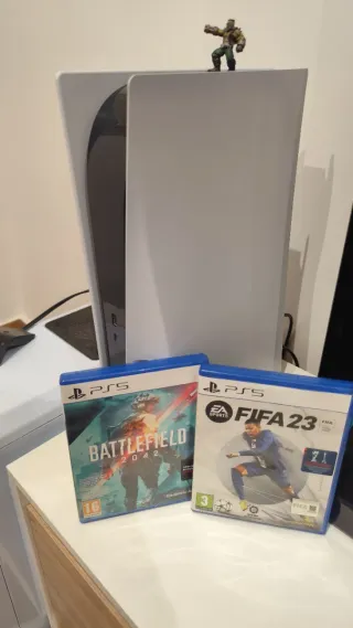 Consola PS5 + mando dualsense + 2 juegos