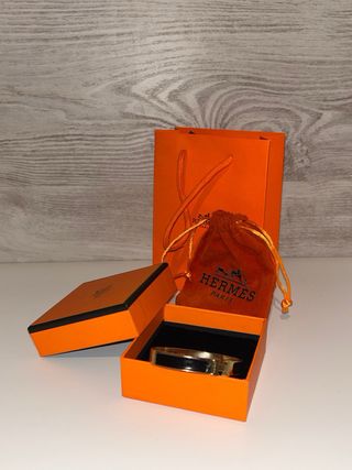 Pulsera Hermes Unisex Negra y Dorada