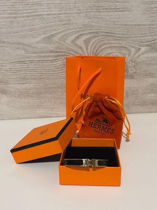 Pulsera Hermes Unisex Negra y Dorada