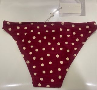 Bikini Ysabel Mora lunares vino y blanco Talla M