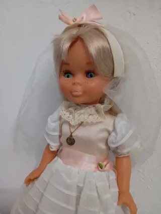 Nancy Primera Comunión Vestido Blanco De los 70-80