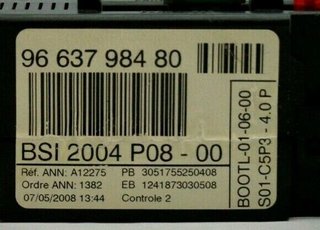 Caja de Fusibles  PEUGEOT / CITROEN P08-00 9663798480