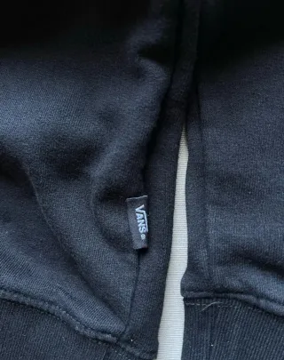 Sudadera Vans Negra Logo Blanco