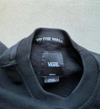 Sudadera Vans Negra Logo Blanco