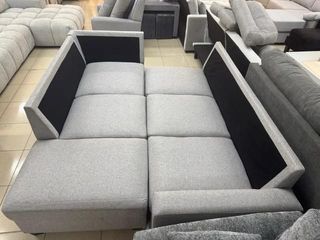 Sofá Cama Gigante Gris Tela