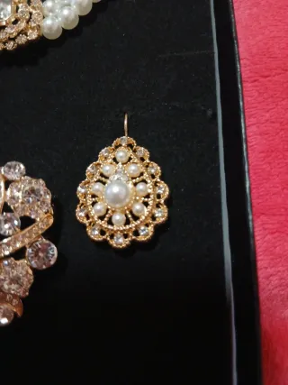 Aderezo Fallera Niña Dorado y Perlas