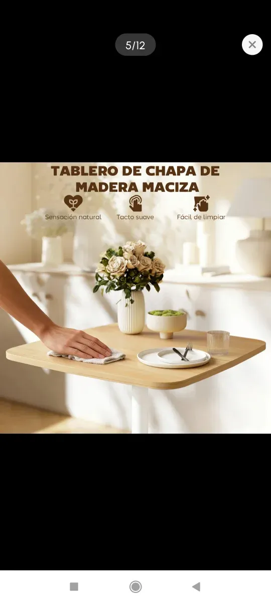 Tavolo da cucina quadrato in legno e bianco