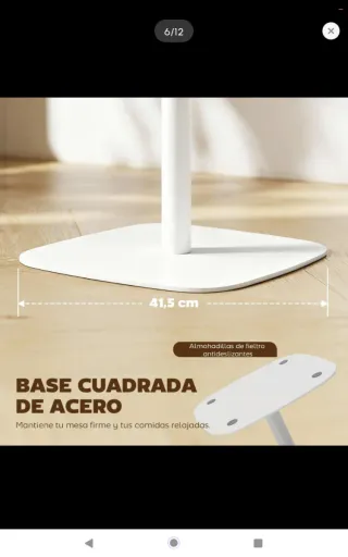 Mesa comedor pequeña madera y metal