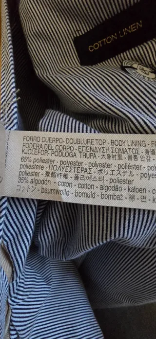 Americana "Massimo Dutti" con Coderas. Talla 50