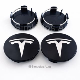 4x Tapabujes llantas de Cubo Tesla 57mm Originais