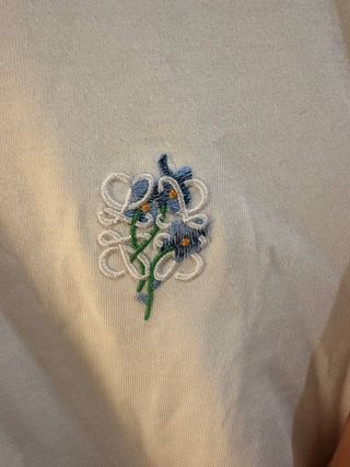 T-shirt Loewe bordado flor azul