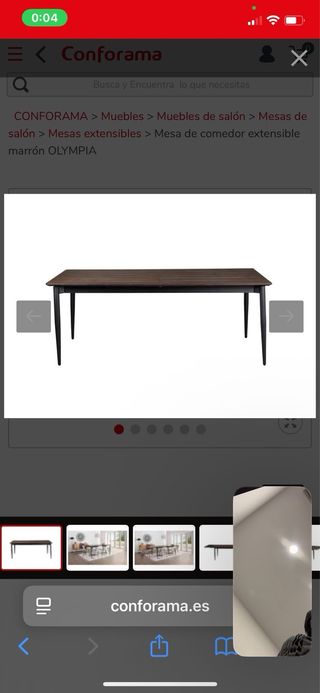 Mesa de comedor extensible marrón