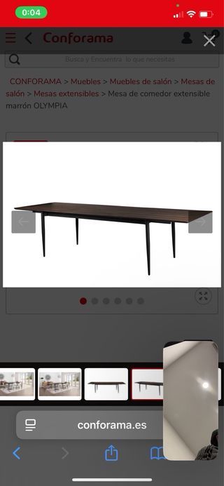 Mesa de comedor extensible marrón
