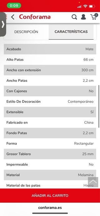 Mesa de comedor extensible marrón
