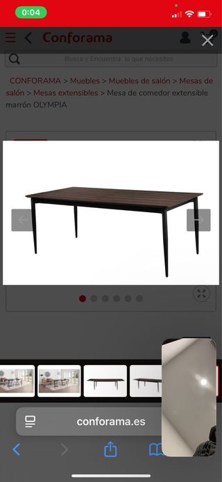 Mesa de comedor extensible marrón
