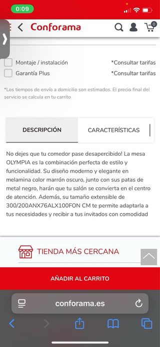 Mesa de comedor extensible marrón