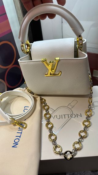 Bolso Louis Vuitton Blanco y Dorado