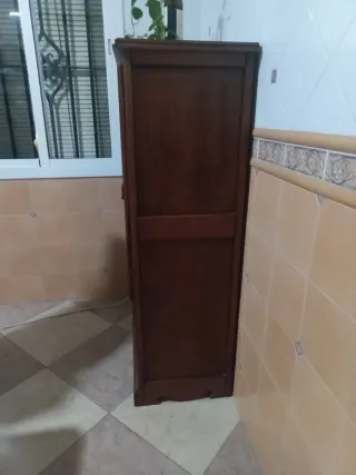 Armario auxiliar vitrina + botellero madera