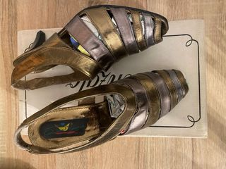 Sandalias Castañer Oro y Plata