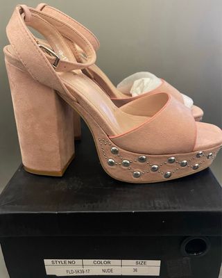 Sandalias Tacón Plataforma Rosa Talla 36