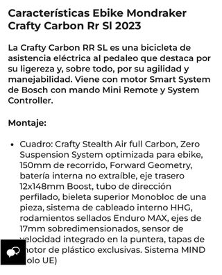 Mondraker Crafty Carbon RR SL 2023