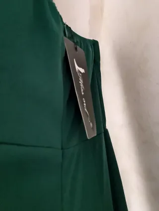 Abito lungo verde con spacco