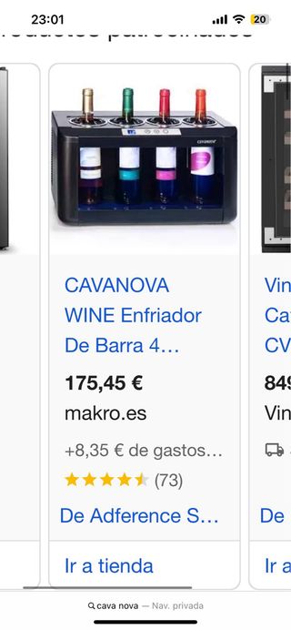 Cavanova Enfriador de Vino 4 botellas
