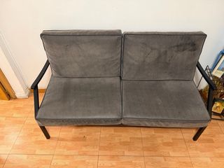 Sofá 2 plazas Negro y Gris hecho a medida