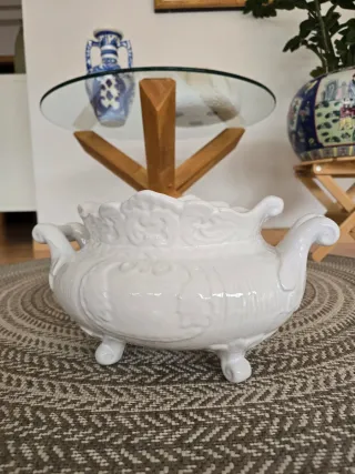 Centro de mesa porcelana blanco