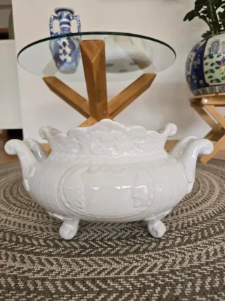 Centro de mesa porcelana blanco