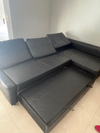 Sofá Cama Negro en piel