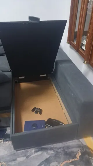 Sofá modular gris tela