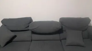 Sofá modular gris tela