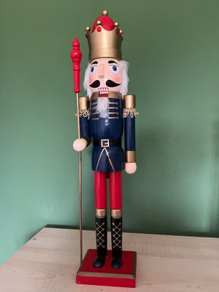 Cascanueces Rey Navidad Azul y Rojo