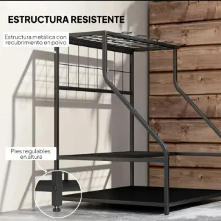 Scaffalatura in metallo per giardino esterno organizzatore