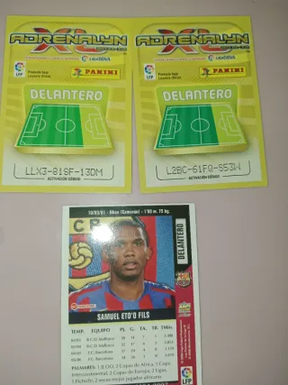 3 cromos fútbol Messi, Ronaldo, Eto'o ( lote 08)