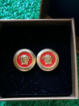 Pendientes Medusa Hombre Oro y Rojo