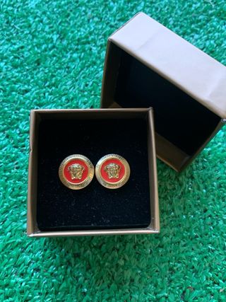 Pendientes Medusa Hombre Oro y Rojo