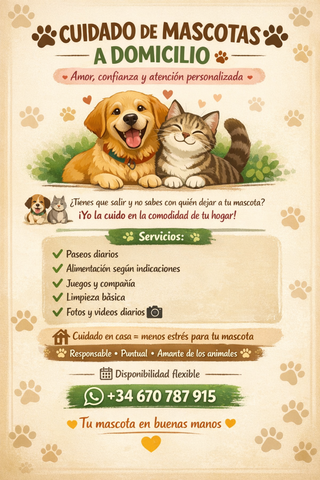 CUIDADO DE MASCOTAS A DOMICILIO