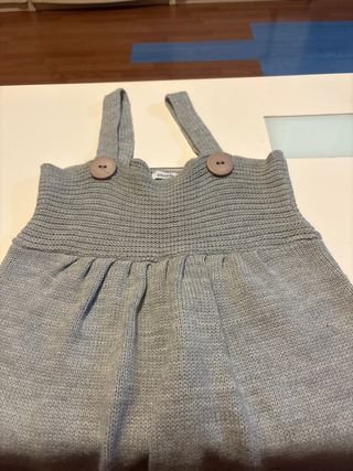 Vestido punto gris tirantes