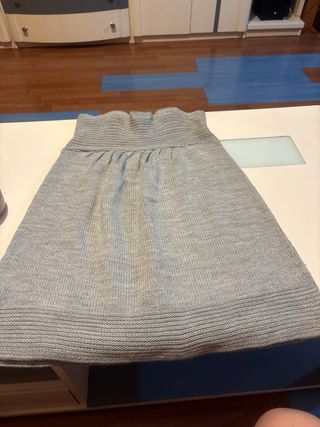 Vestido punto gris tirantes