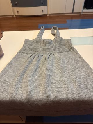 Vestido punto gris tirantes