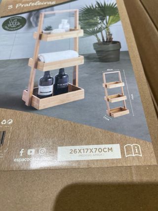 Prateleira de Bambu 3 Níveis