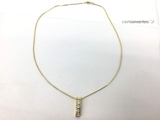 cadena oro 18k con piedra 20cm