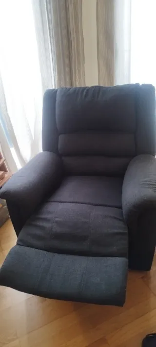 Sofá relax gris tela
