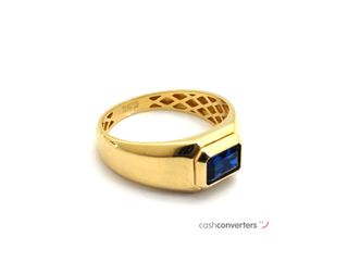 sello oro 18k con piedra con circonita