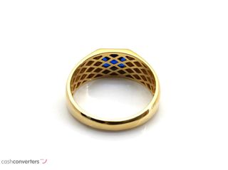 sello oro 18k con piedra con circonita