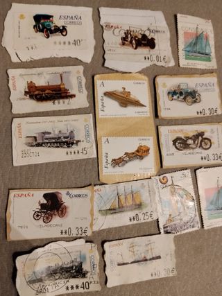 Lote 15 sellos España medios de transporte