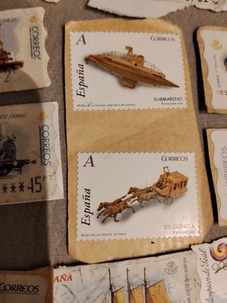 Lote 15 sellos España medios de transporte